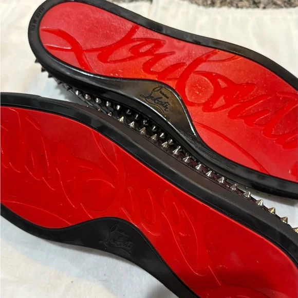 Christian Louboutin Black Studded Loafers 45.5 or size 12.5. Gorgeous shoe !! - Picture 5 of 9